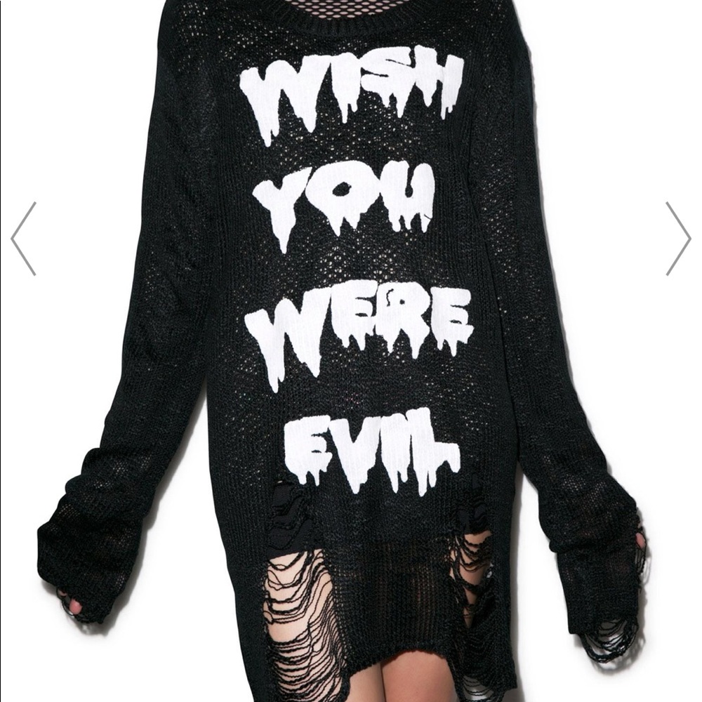 Wish You Were Evil distressed Killstar sweater